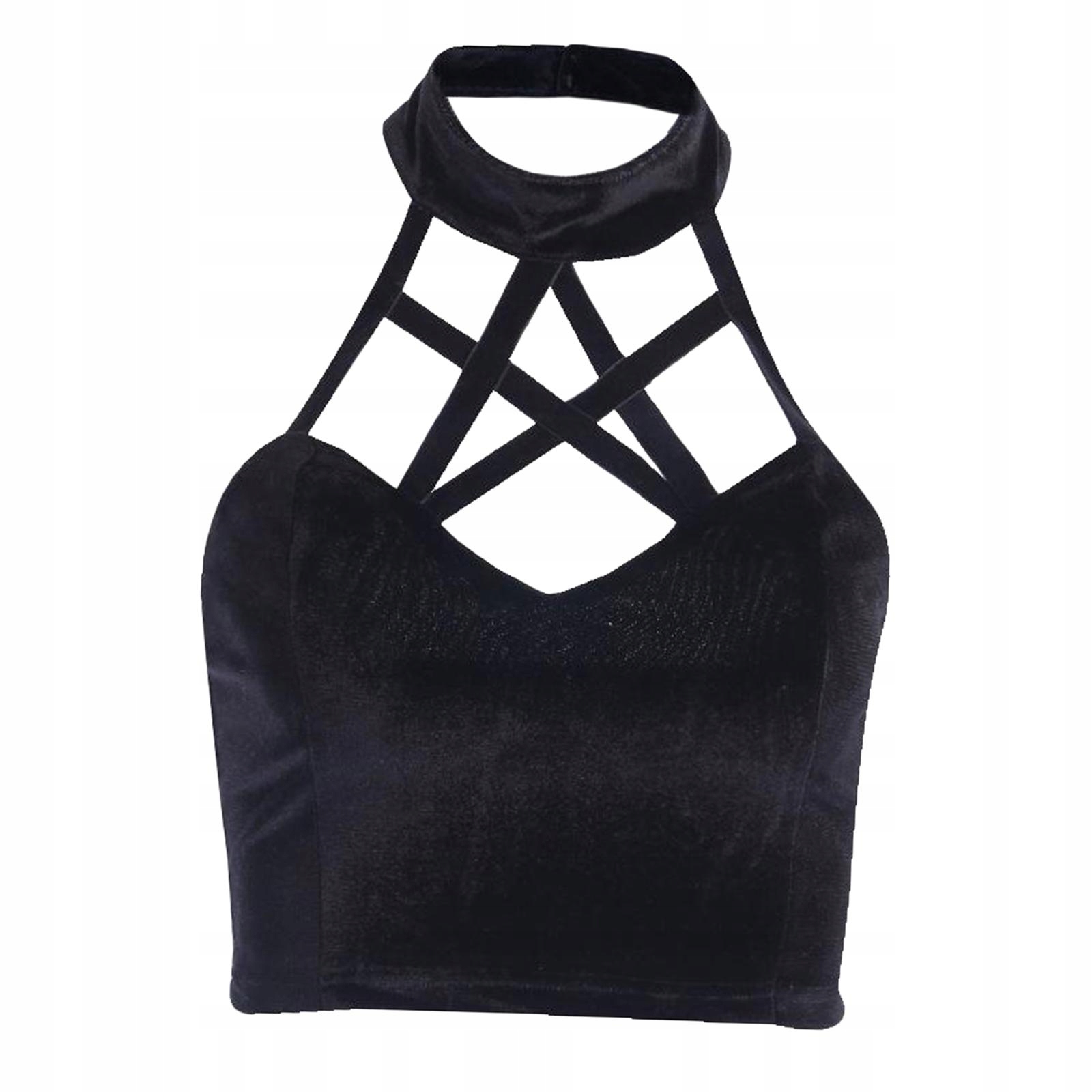 Aksamitny Tank Top Tank Marka bez marki