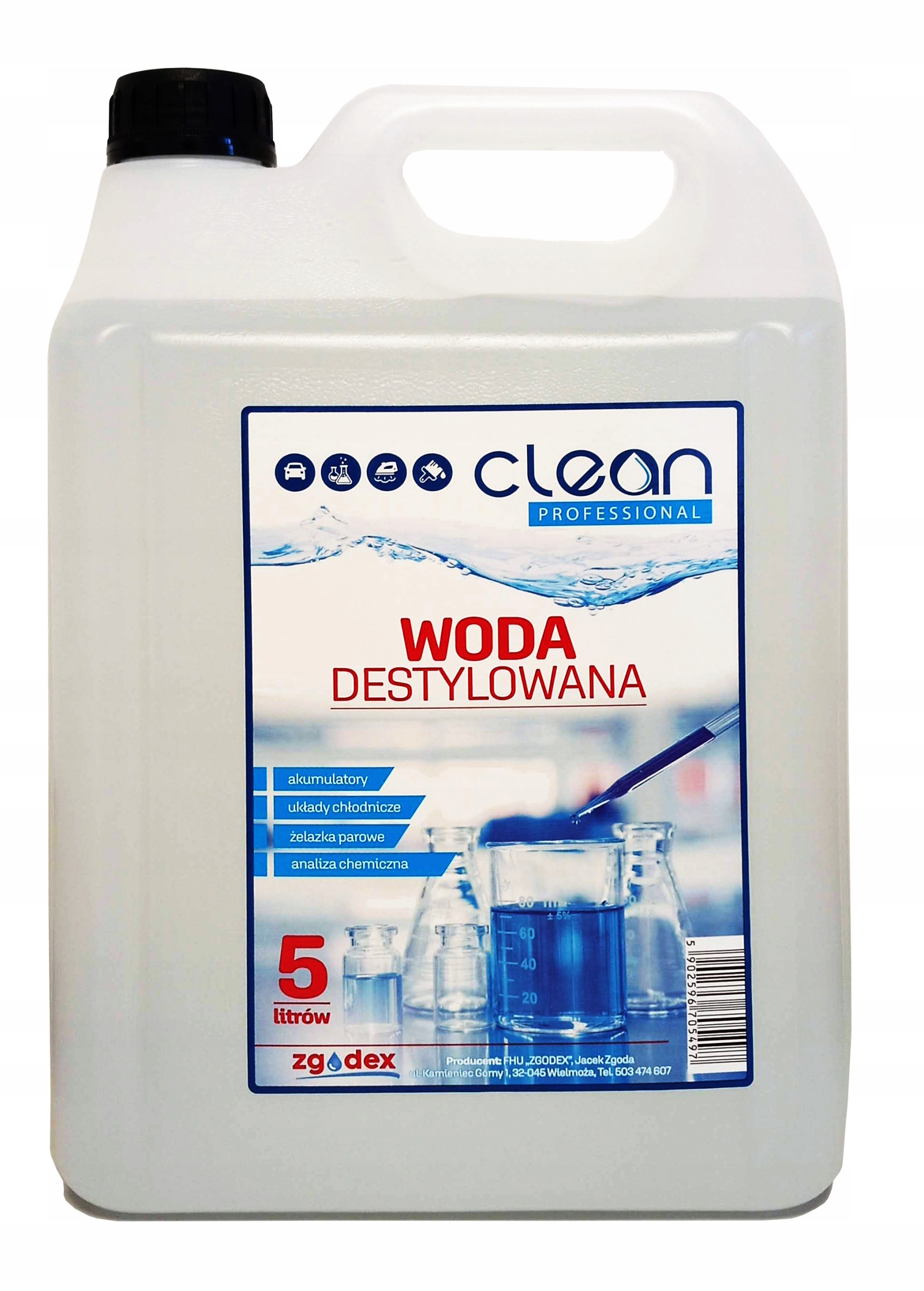 Woda destylowana Clean Professional Zgodex 5 l
