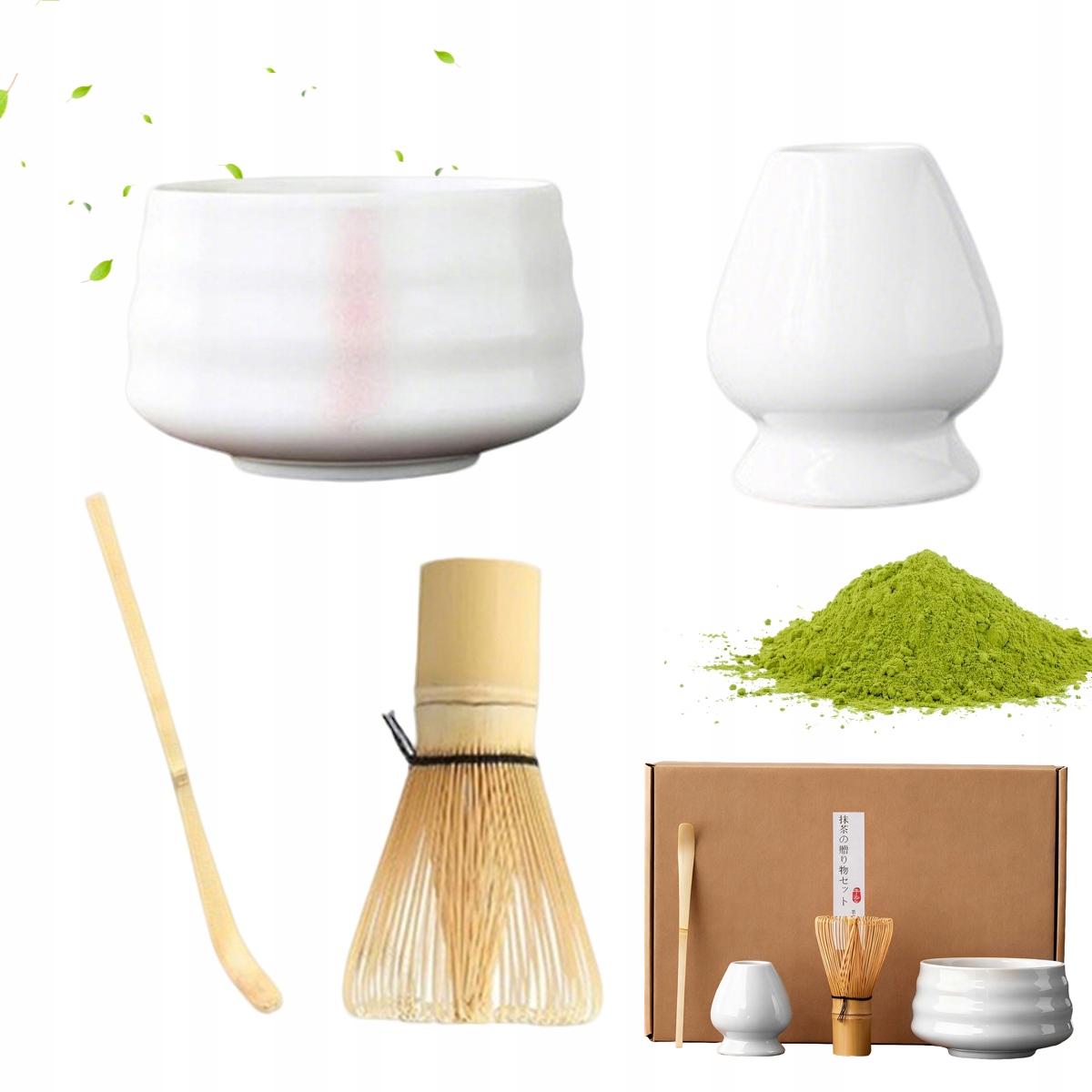 Levně Sada Na Matchu Keramická Šálek Metlička Čajová Lžička Matcha