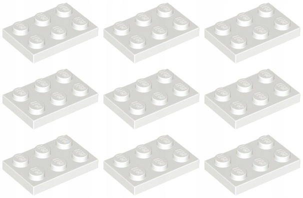 

Lego 3021 Płytka 2x3 biała Nowa (10g) 9 szt.