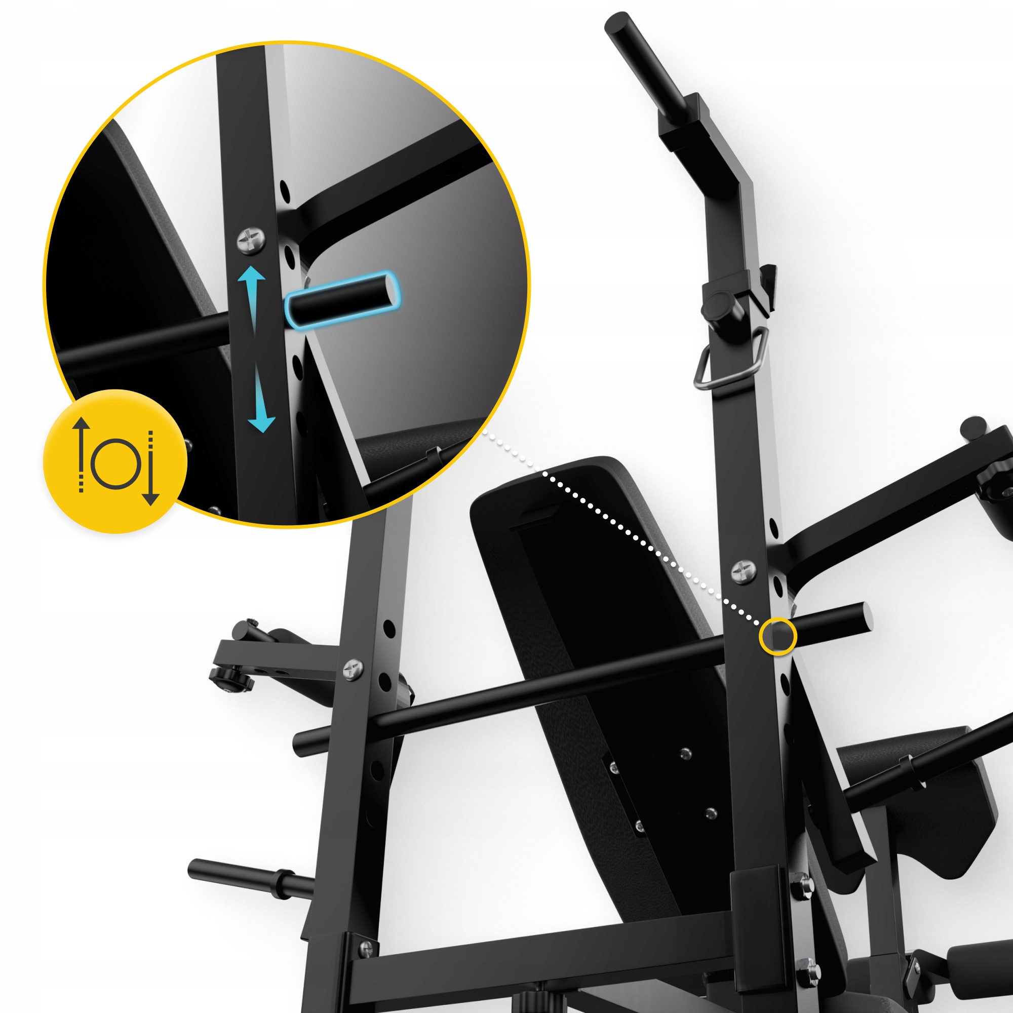 ТРЕНУВАЛЬНА ЛАВА ЗІ СТОЙКОЮ ДЛЯ БАРГІЇ МНОГОФУНКЦІОНАЛЬНА РЕГУЛЬОВАНА ULTRA Тип регулюється