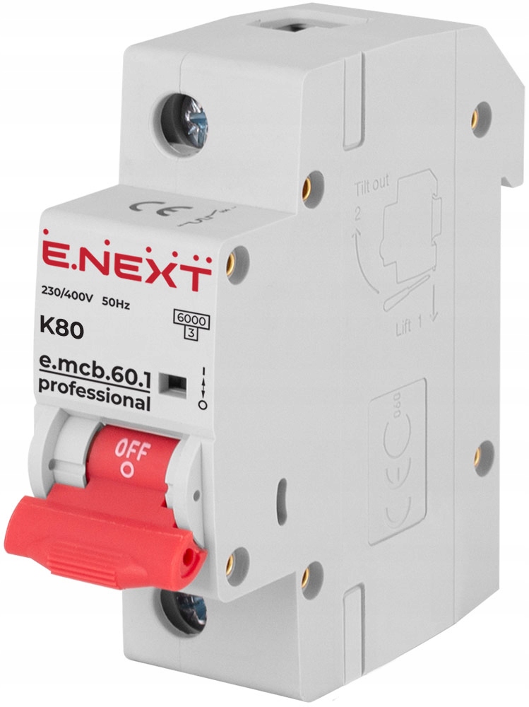 

Wyłącznik Nadprądowy Bezpiecznik K80 80A 1P 6kA