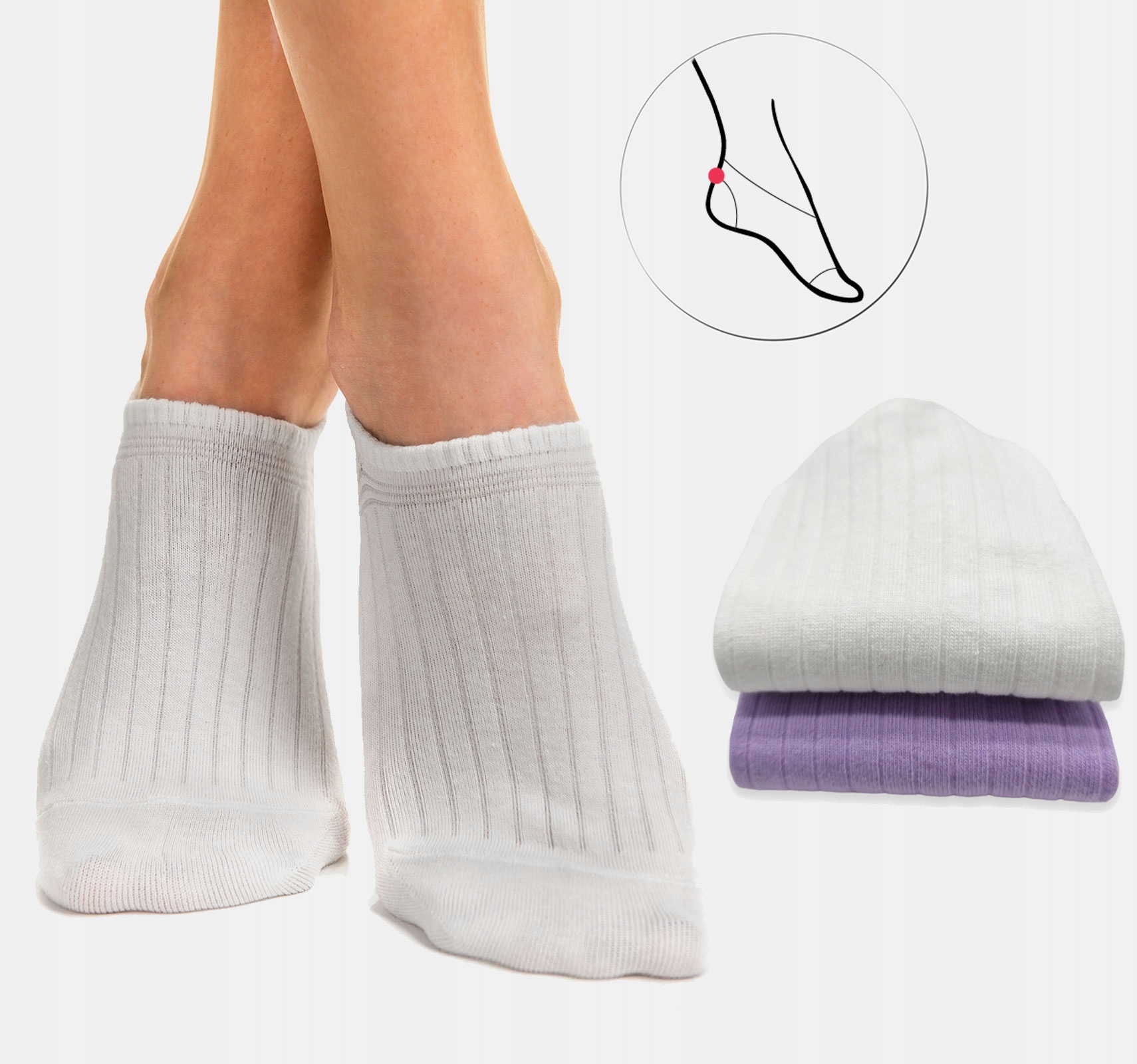 

2 Pary stopki Bawełniane Balerinki Silikon 39-41