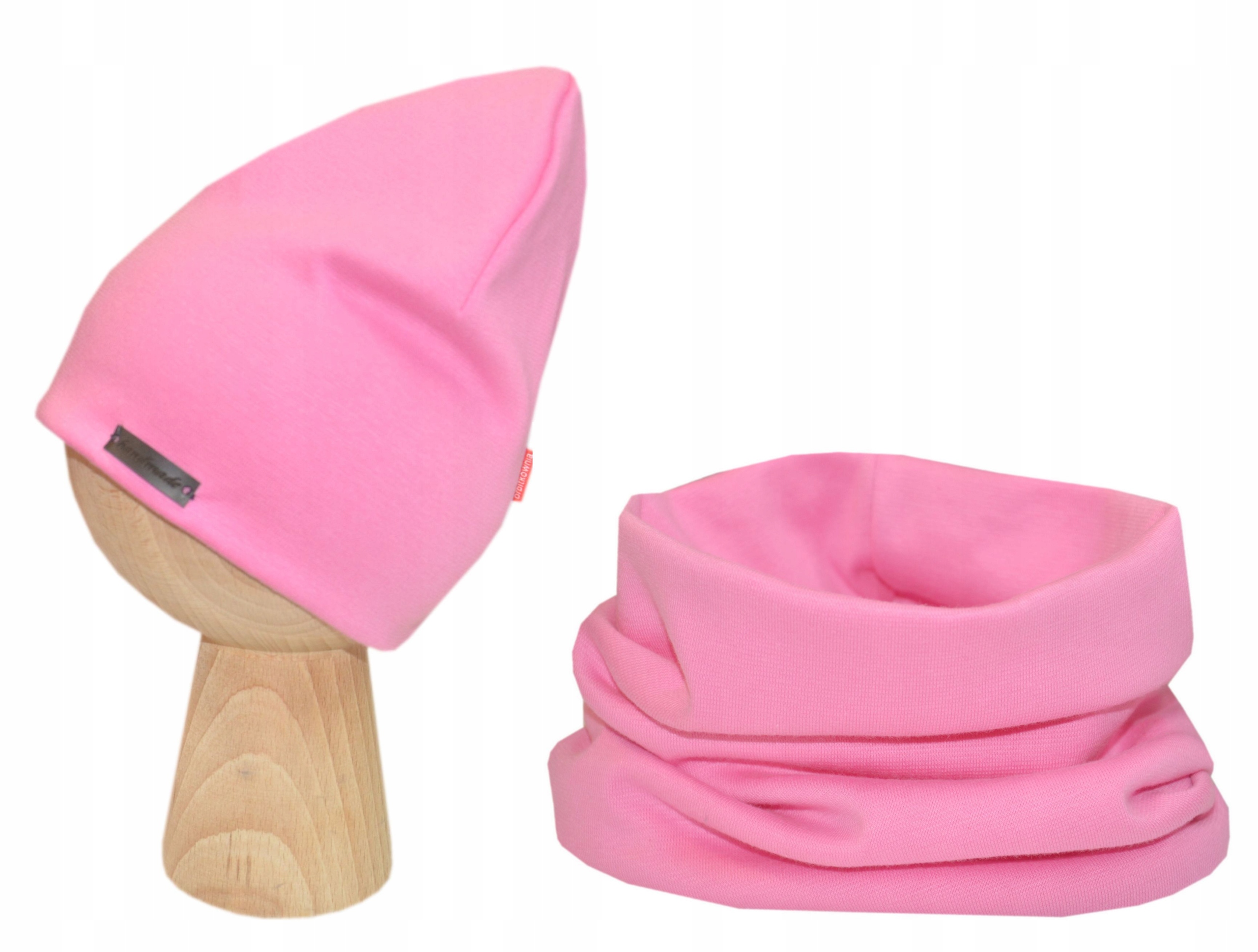 

Komplet czapka i komin gładka 46-49cm ciemny róż