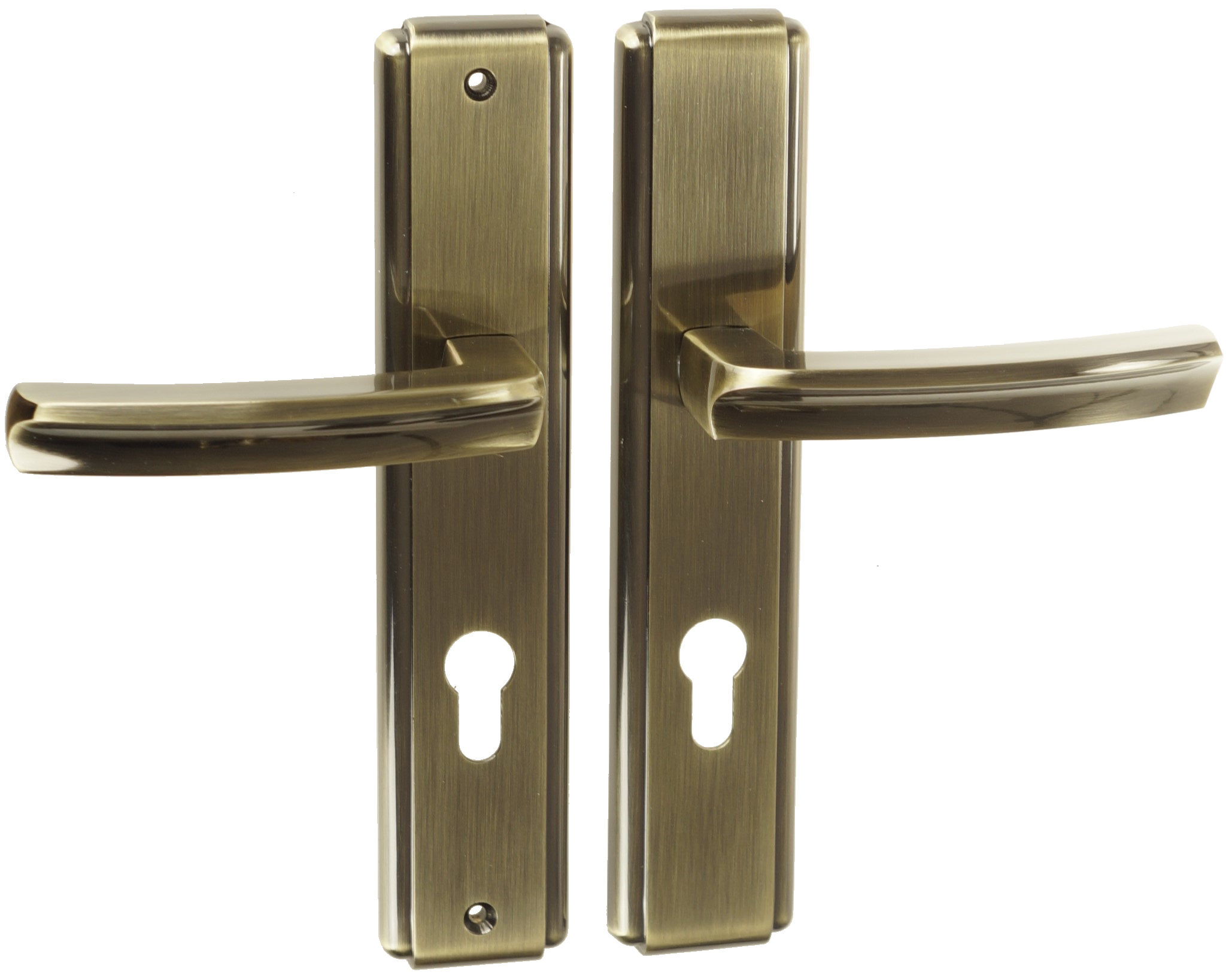 Klika Pro Vnější Dveře Lotus 90 MM Vložka Patina Pravá Vnější