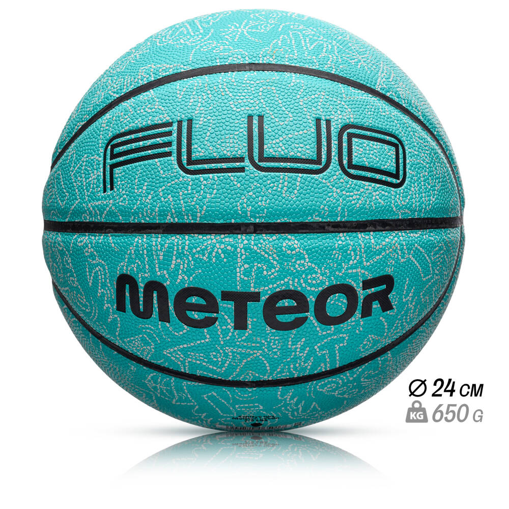 Piłka do koszykówki do kosza świecąca fluorescencyjna Basketball Meteor r 7 Marka Meteor