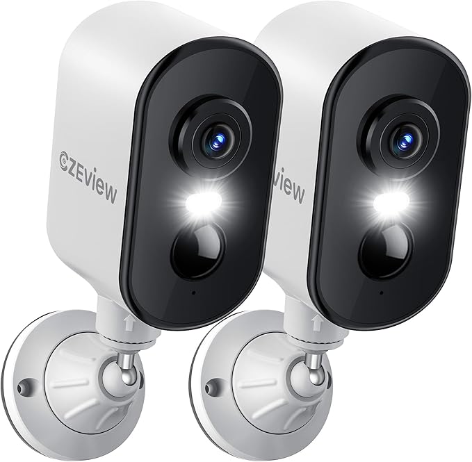 CZeview Kamery Zewnętrzne Monitoring 2K Qhd WiFi 2.4G Audio Zestaw 2 Szt