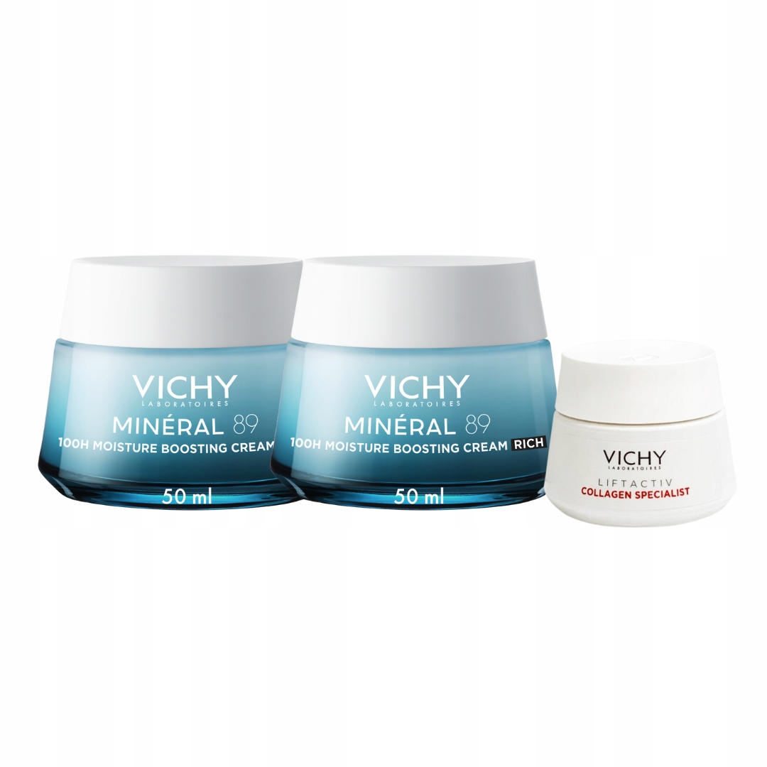 Vichy Minéral 89 Krem nawilżająco-odbuduwujący 100h bogaty 50ml 2PAK