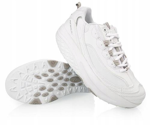 BUTY Z KOŁYSKOWĄ PODESZWĄ FIT WALK BALANSUJĄCE NA FITNESS 39 BIAŁE