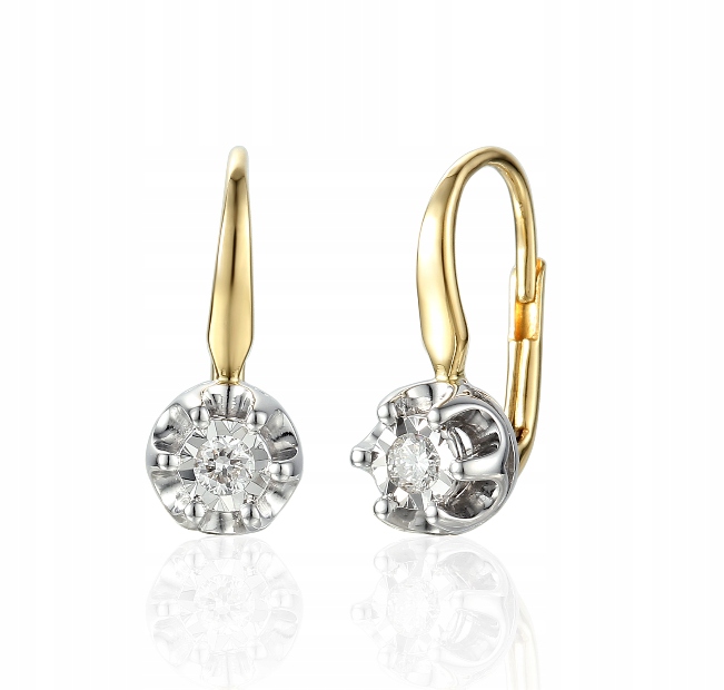 

Złote 585 Kolczyki Z Brylantami 0,27ct Patentka