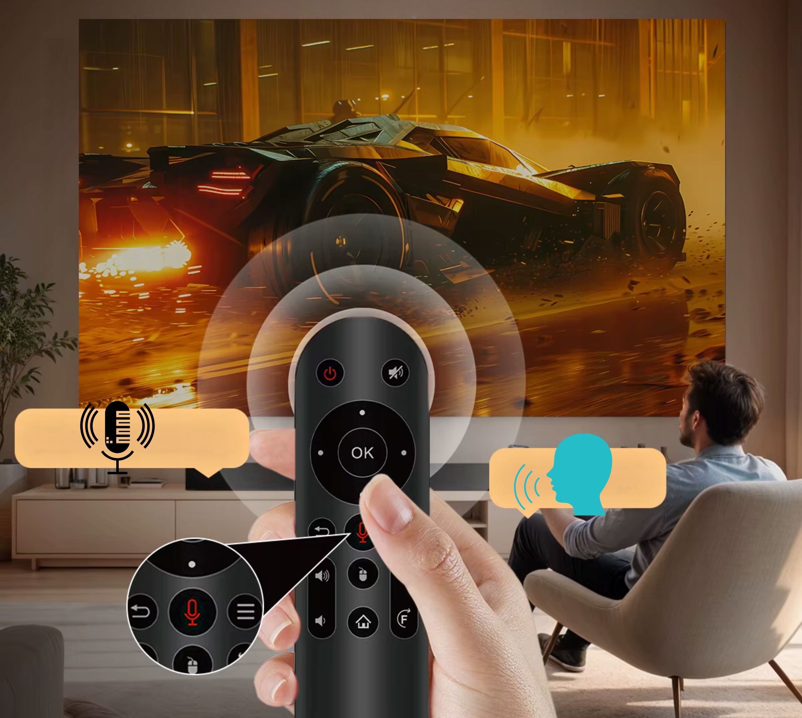 PROJEKTOR 4K FULL HD ANDROID AUTO FOKUS NETFLIX APLIKACJE OBROTOWY 2025 Stan opakowania oryginalne