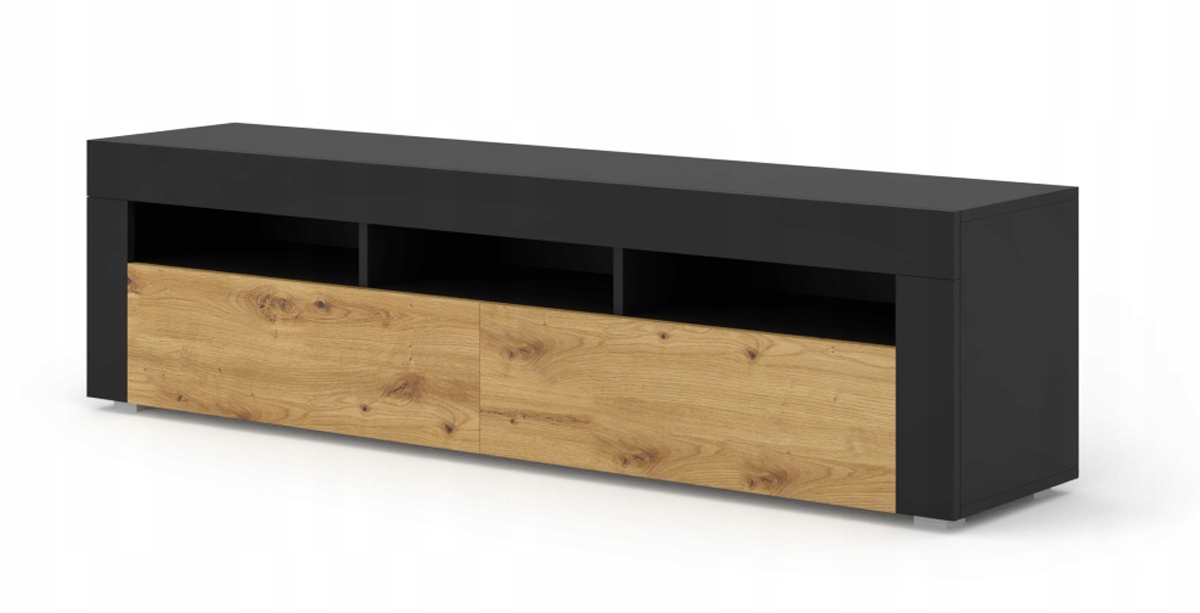 

Szafka Rtv Moreno 160cm czarny mat dąb artisan