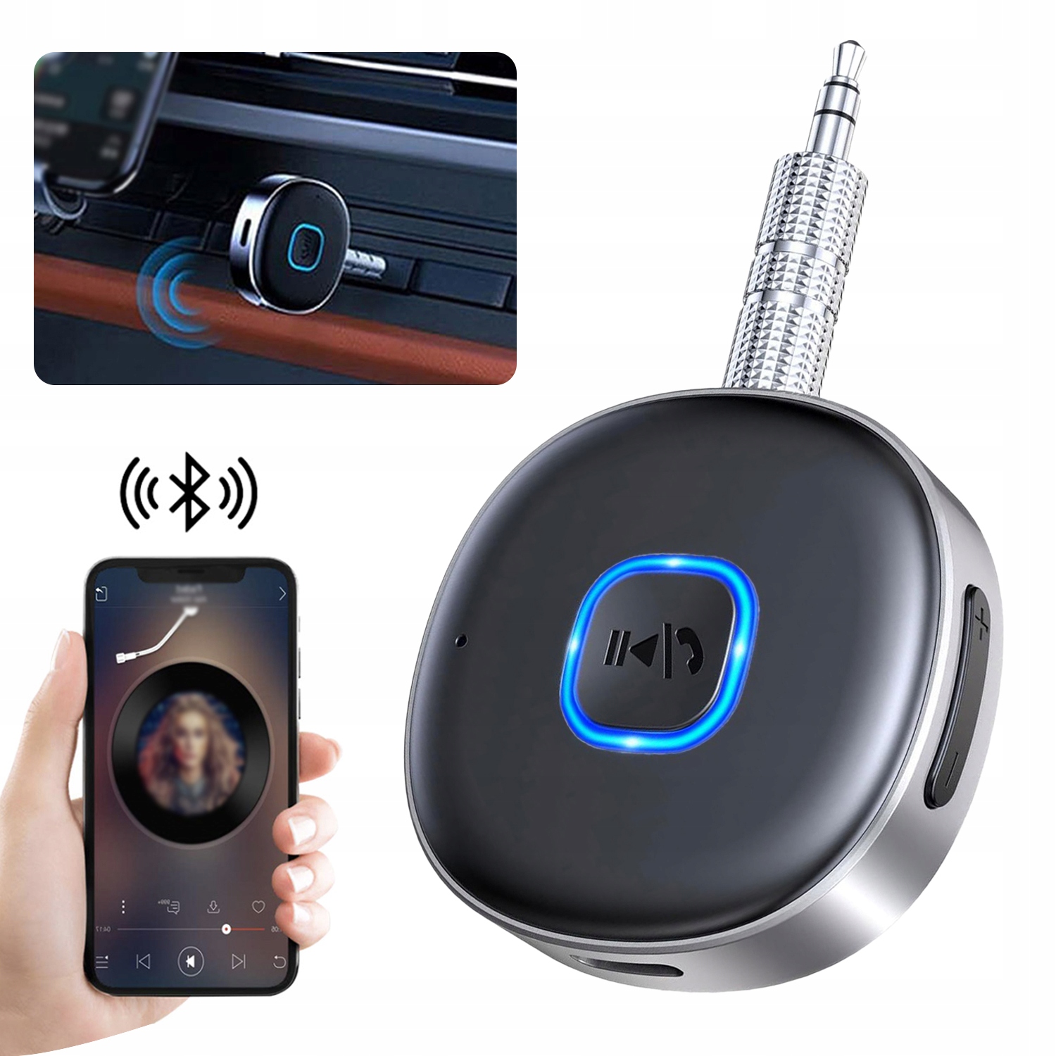 Nadajnik Bezprzewodowy Odbiornik Bluetooth 5.0 Adapter Aux Mini-jack 3.5 mm