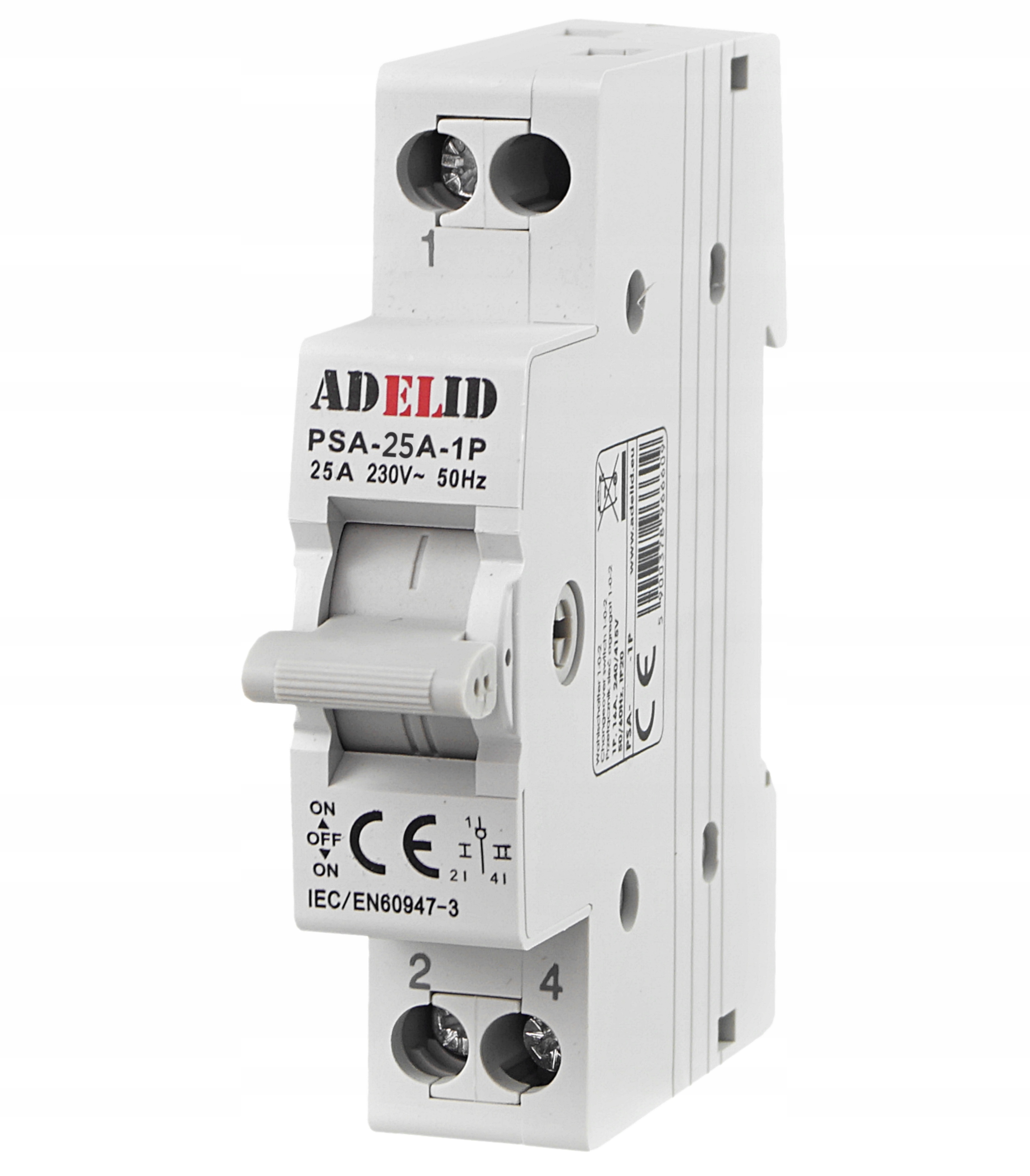 ВЫКЛЮЧАТЕЛЬ ПИТАНИЯ СЕТЬ-ГЕНЕРАТОР 1П 25А 1-0-2