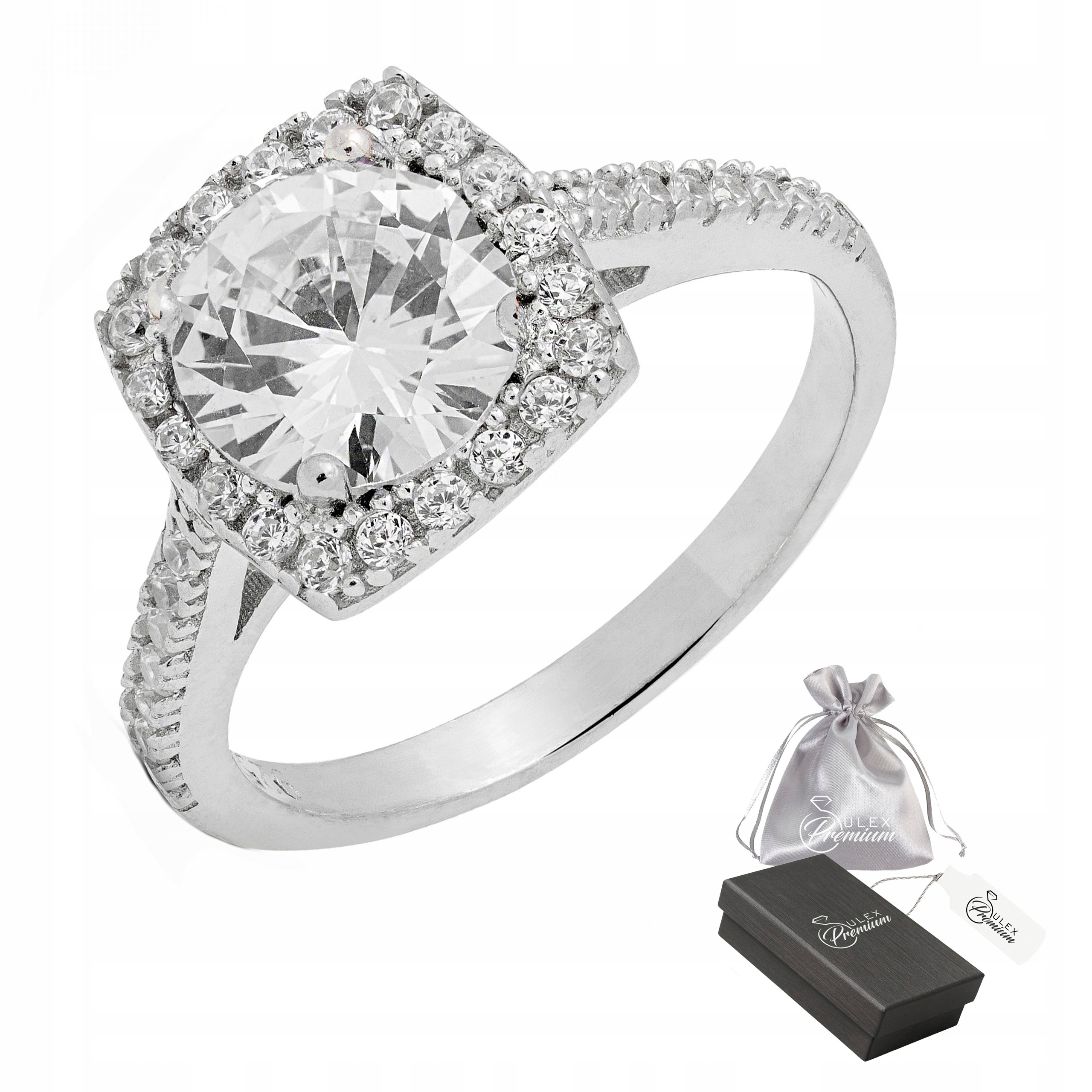 Stříbro Prstýnek 925 s rhodiem a kubickým zirkonem vel. 16