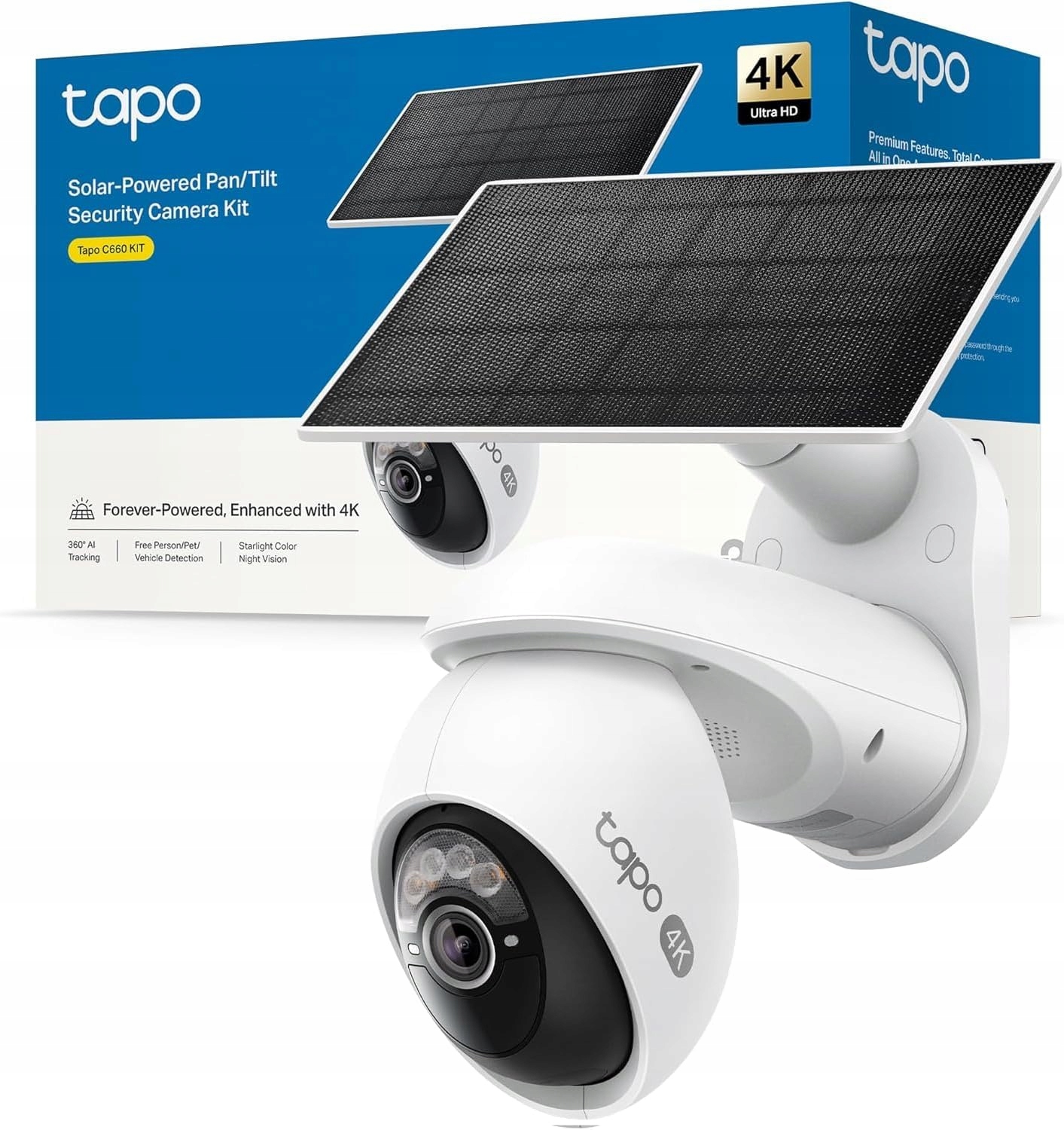 Solárna Kamera Tapo C660 Kit 4K Solárny Panel 10000MAH Nočné Videnie