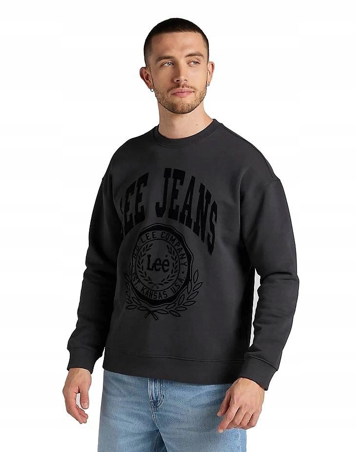 Męska bluza Lee Crew Seasonal Washed Black L84KRYON L