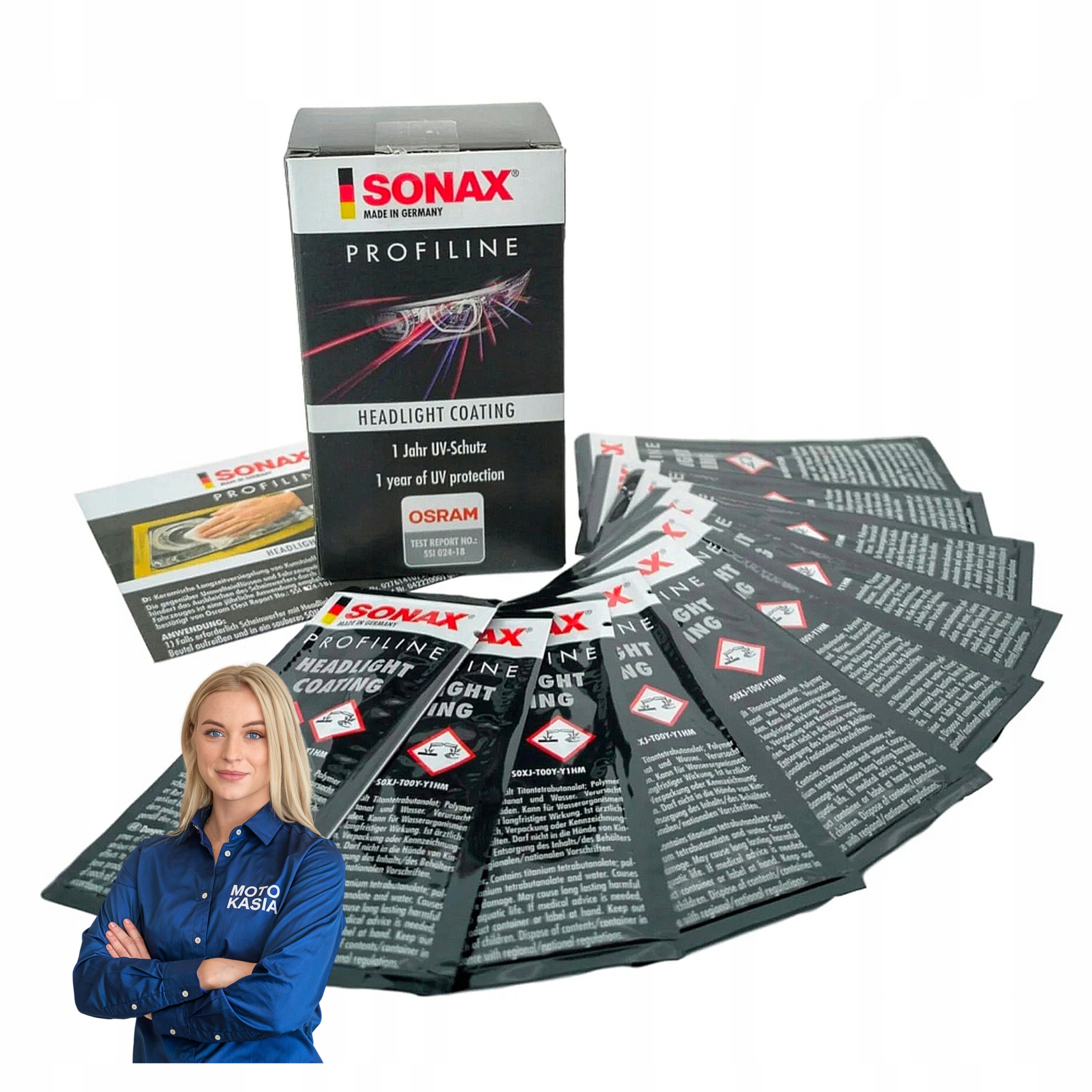 Sonax ceramiczna powłoka ochronna 1szt regeneracja reflektorów lampy 5ml