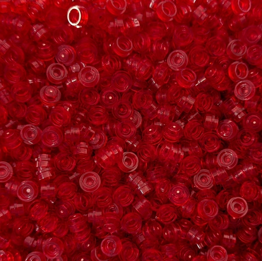 

Lego 4073 34823 płytka 1x1 trans red 50 szt. Nowe