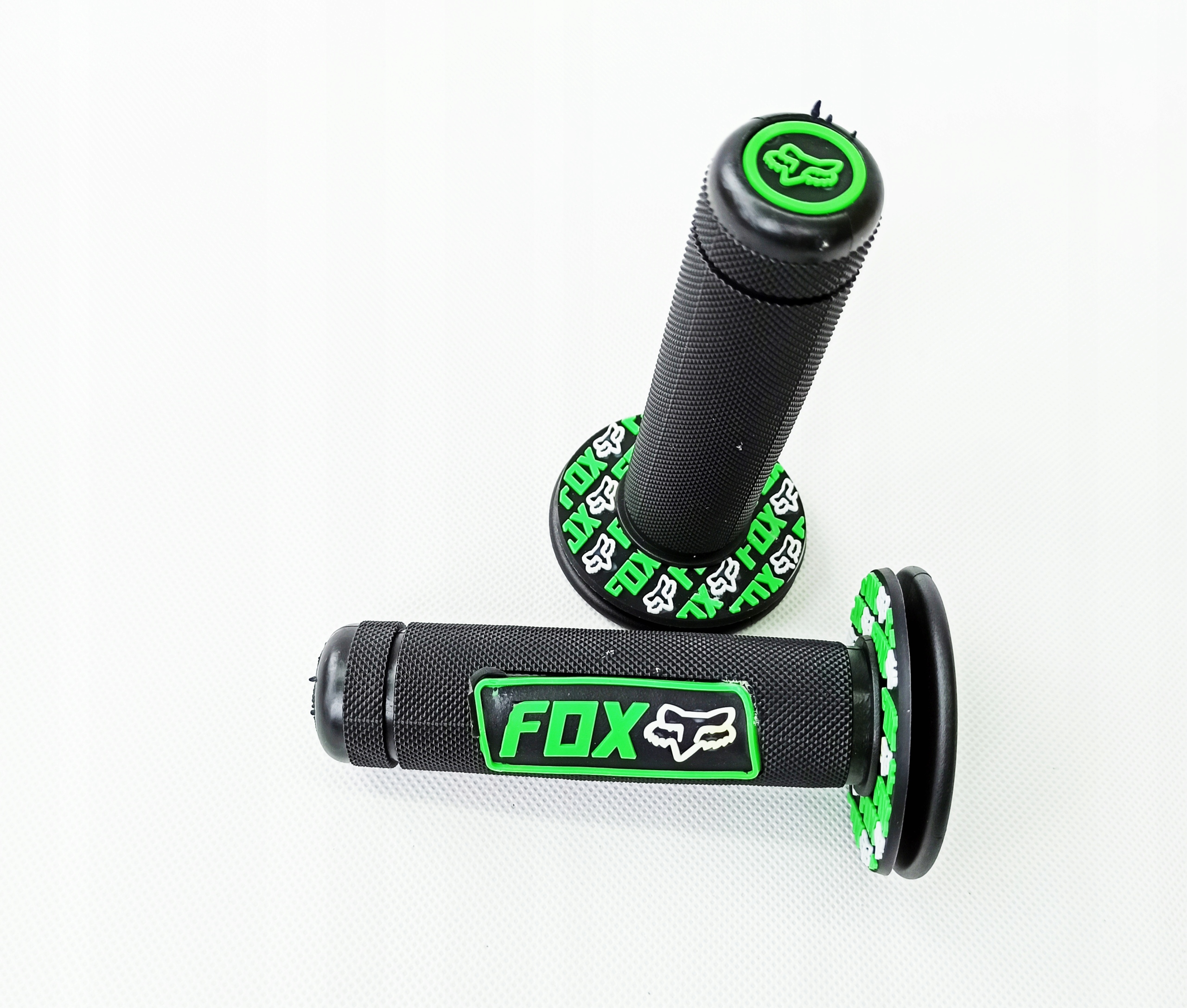 MANETKI CZARNE-ZIELONE FOX GRIPY SUPERMOTO CROSS