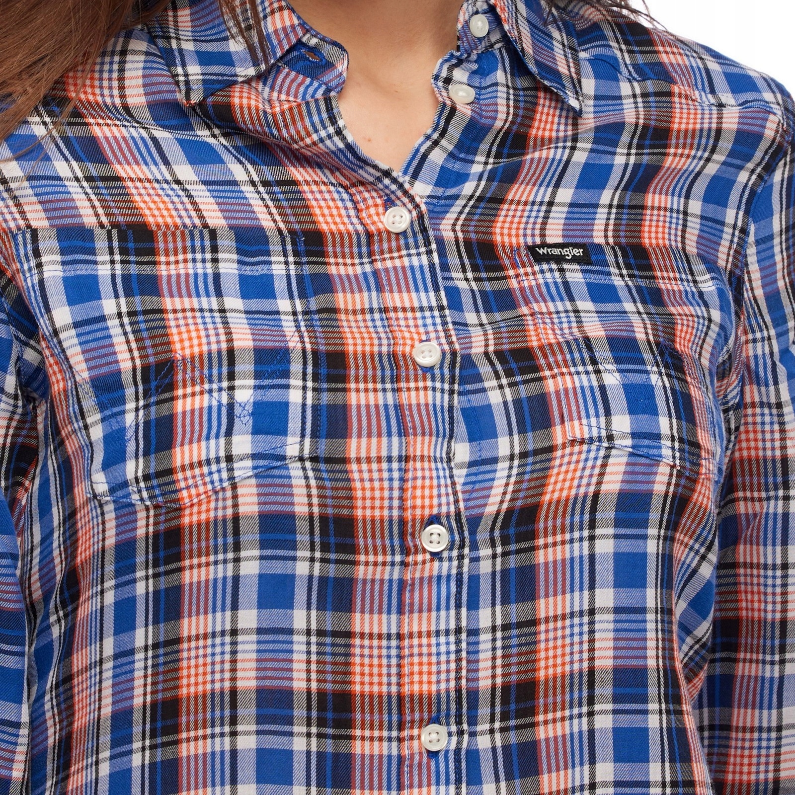 WRANGLER SLIM SHIRT COBALT BLUE W5R0OBB09 L Rękaw długi rękaw