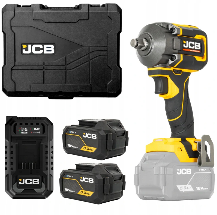 Akumulátorový Rázový Utahovák 18V 620NM Baterie 2X5AH Nabíječka 4,5A Kufr