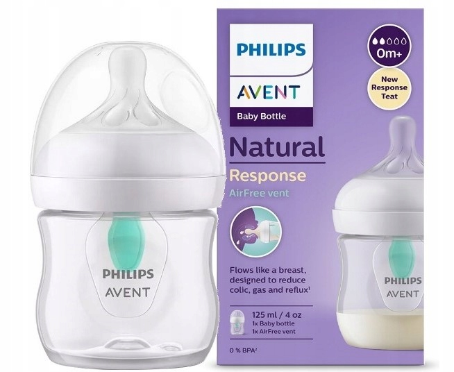 Avent Butelka Natural 3 Response AirFree 125 ml Smoczek 0m+