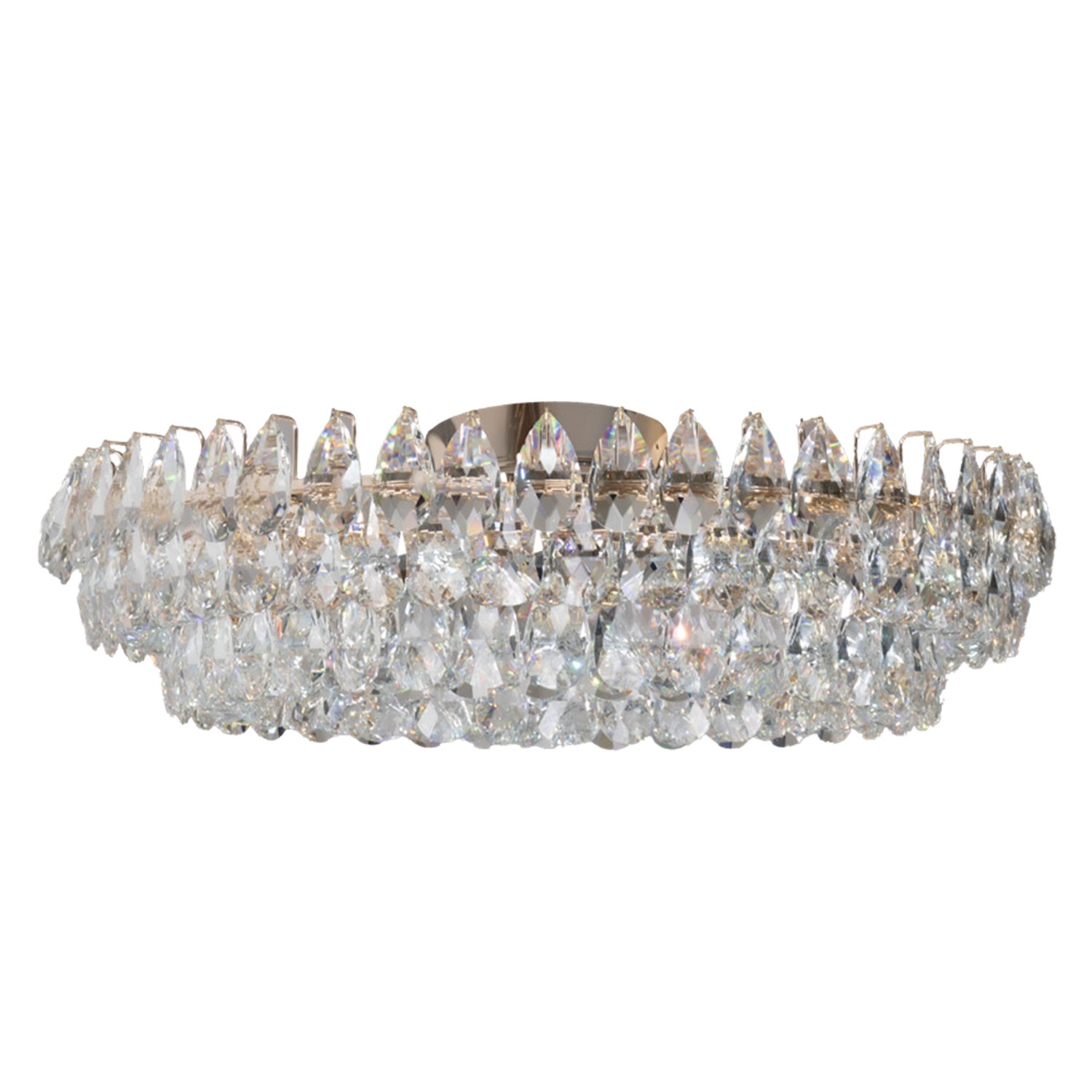 Dekoratívny stropné svietidlo 3-úrovňový s lesklým akcentom, plesová sála Barletta