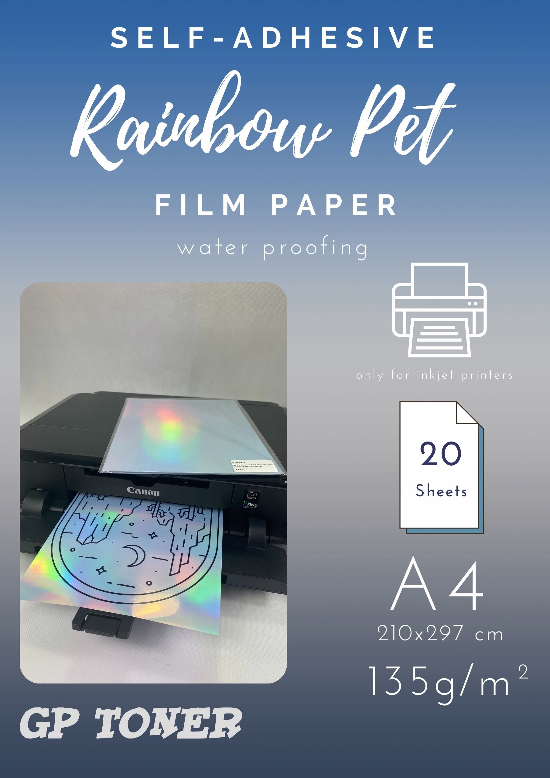 

Samoprzylepny papier foto holograficzny a4 20 szt