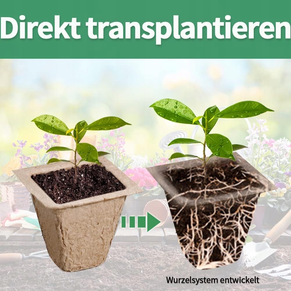 ZESTAW BIODEGRADOWALNYCH DONICZEK DO UPRAWY NASION SADZONEK ZIÓŁ ROŚLIN Waga produktu z opakowaniem jednostkowym 0.3 kg