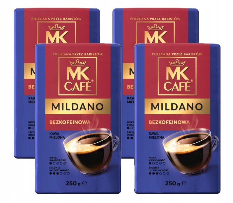 Kawa mielona bezkofeinowa Mk Cafe Mildano 4x250g