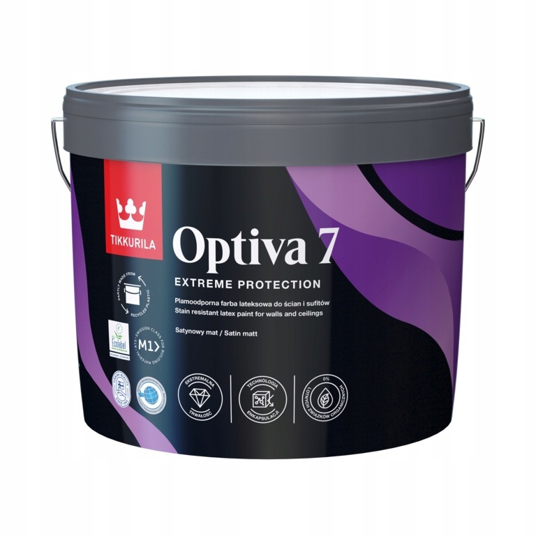 Tikkurila Barva na stěny a stropy Optiva Satin Matt 7 Baza "C" bílá 9L