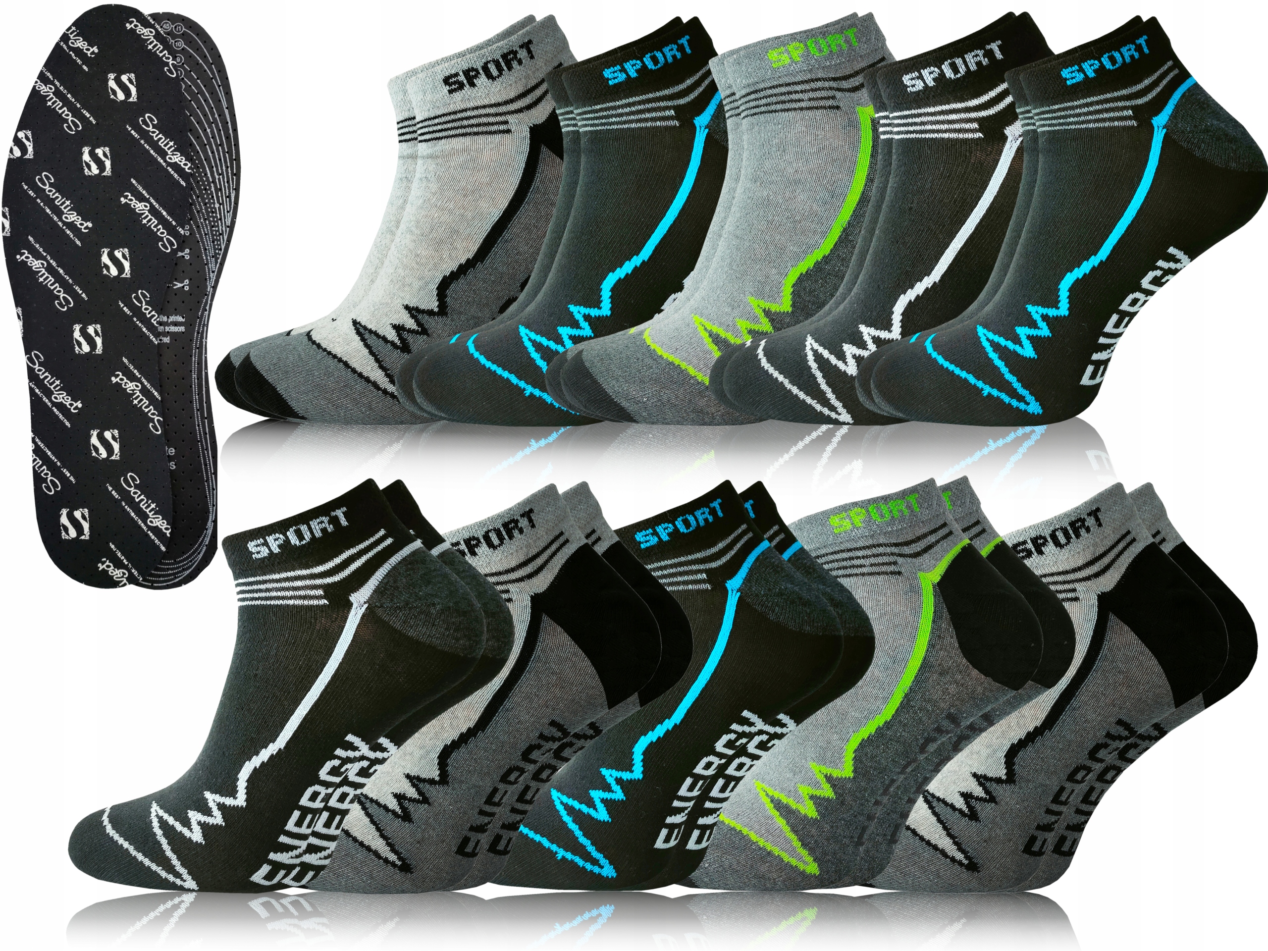 

10X Skarpety Antibacterial Robocze Bawełna Czesana