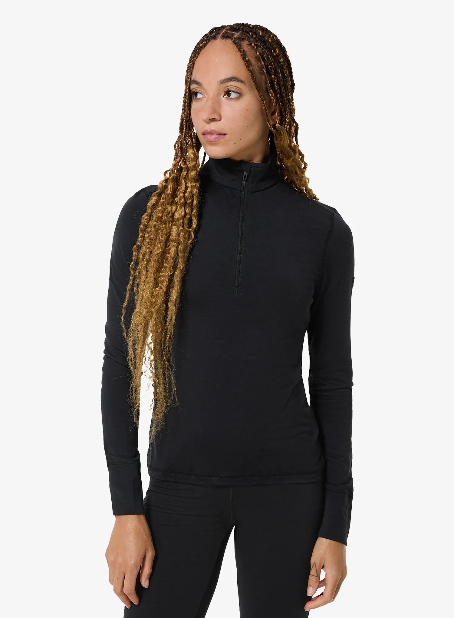 Mikina termoaktivní mikina Super.natural Arctic230 Zip 1/4 jet black Xs