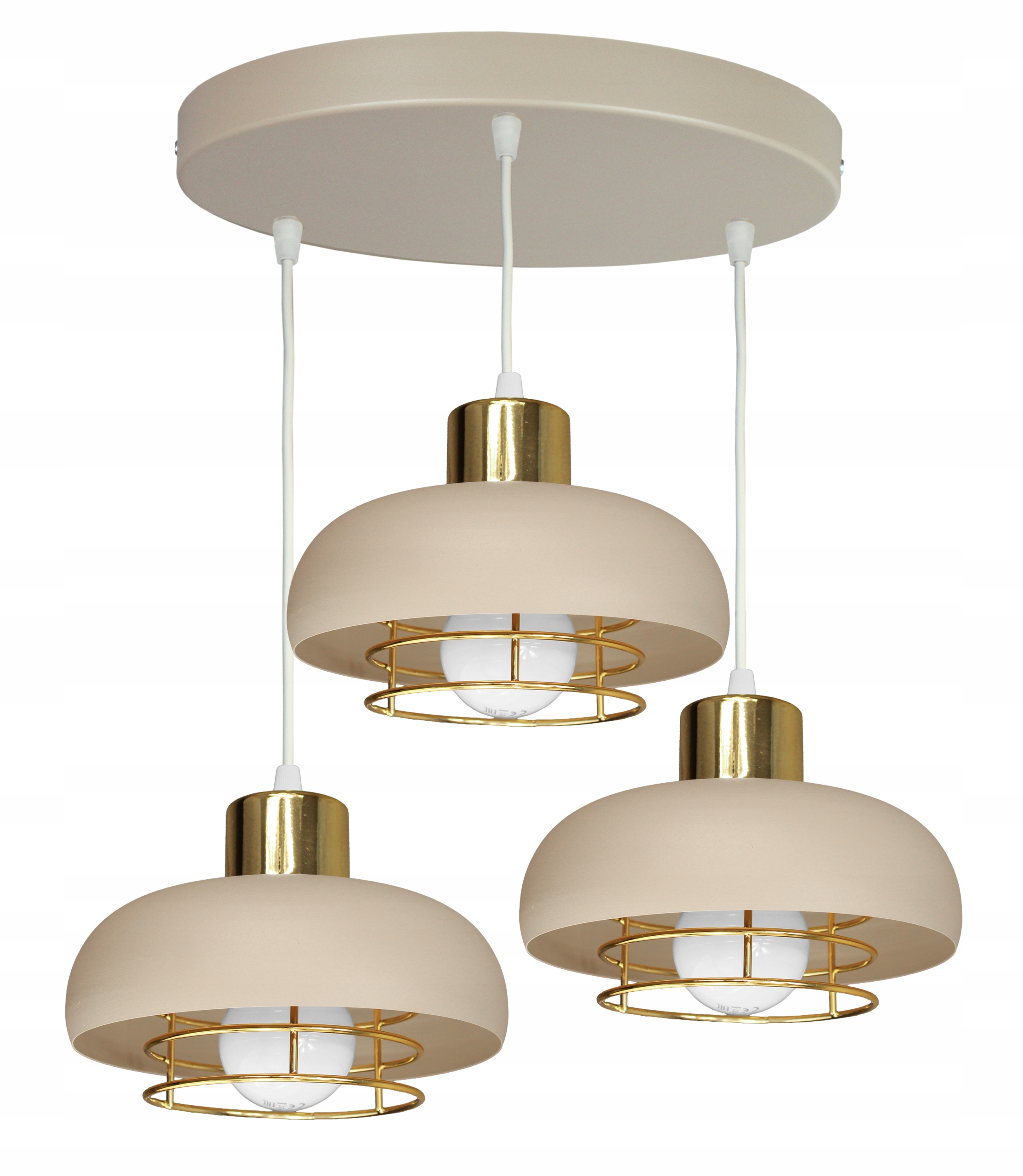 Závěsná stropní lustrová lampa Elo béžová stropní lampa do obývacího pokoje loft led