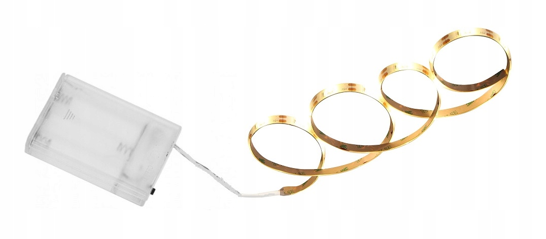 TAŚMA LED DO MEBLI na BATERIE BIAŁY CIEPŁY 3m TAŚMA LED 3m BIAŁY CIEPŁY