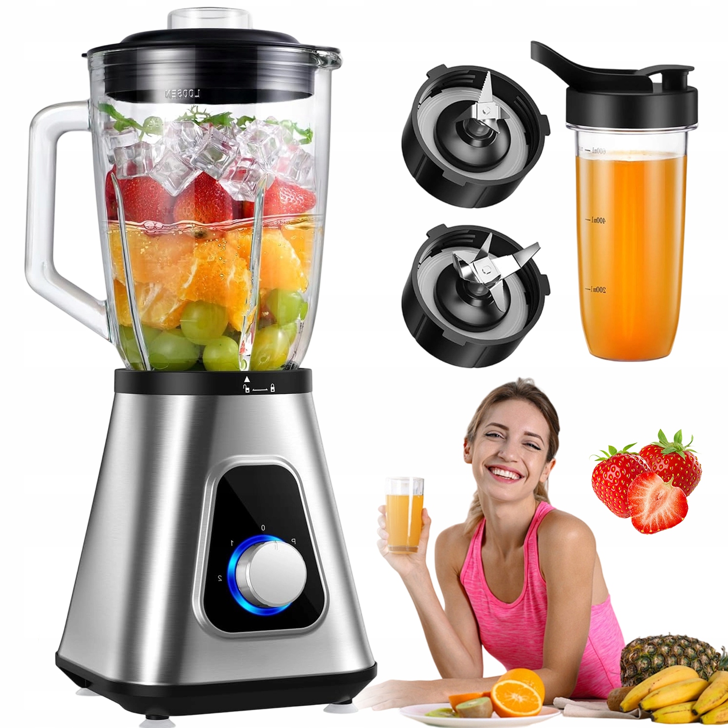 Automatický Stolní Mixér 1.5 L 1300 V Třech Rychlostech ČEPEL*2