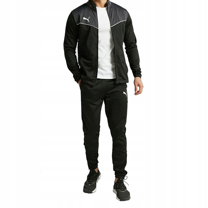 3152 DRES PUMA KOMPLET CHŁOPIĘCY CZARNY ROZPINANY BEZ KAPTURA SPORTOWY 164