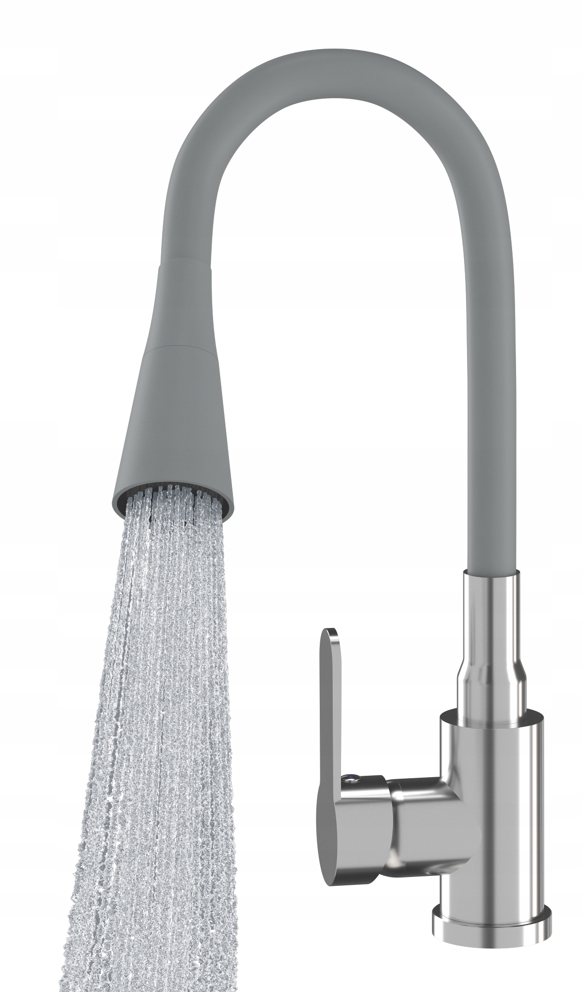 Pružná Kuchyňská Baterie Šedá Chrom Ohebná Dřezová Flexo Výpusť