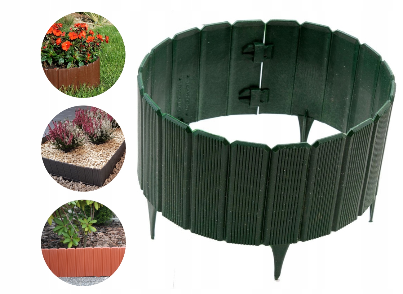

Ekopalisada 22 cm obrzeże Rollborder zielona płot