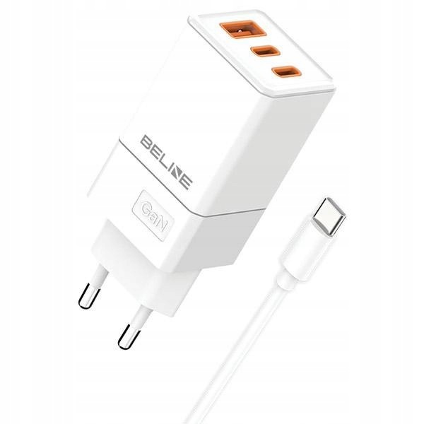 Beline Ład. siec. 2x Usb-c 1x Usb 65W+ kabel Usb-c biały/white Pd 3.0 Q