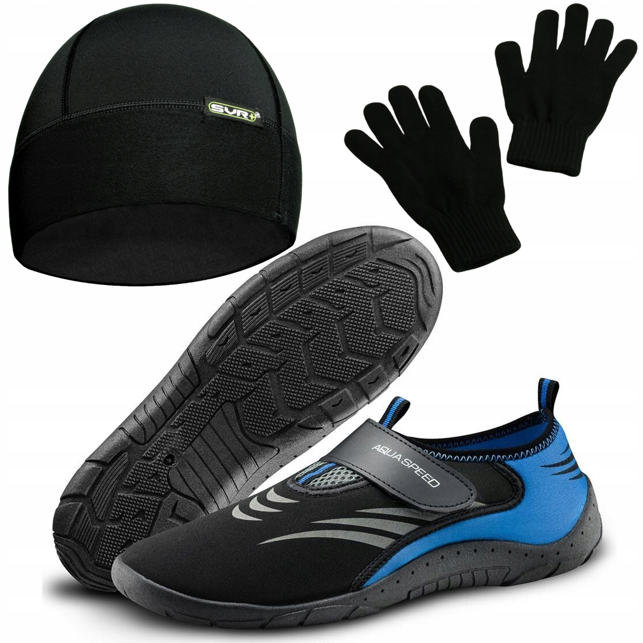 Sada: Neoprenové Boty Čepice Rukavice Na Moření 39 Plavecká Voda