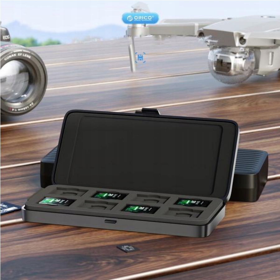 Organizer Etui Orico MSCD-4-BK-BP na karty pamięci 12xSD 2xSSD Kod producenta 445