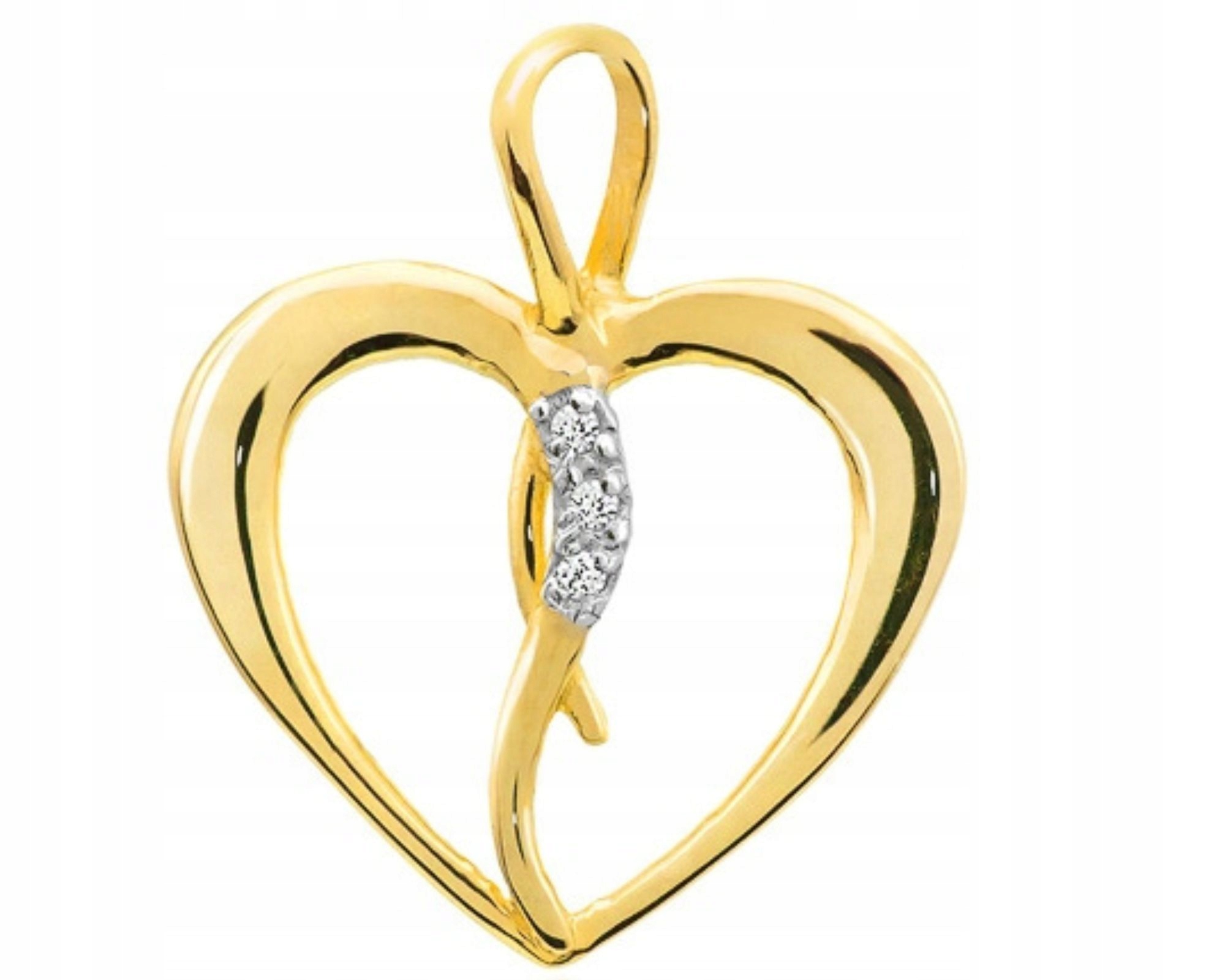 Zlatý přívěsek s brilianty srdce 585 diamanty