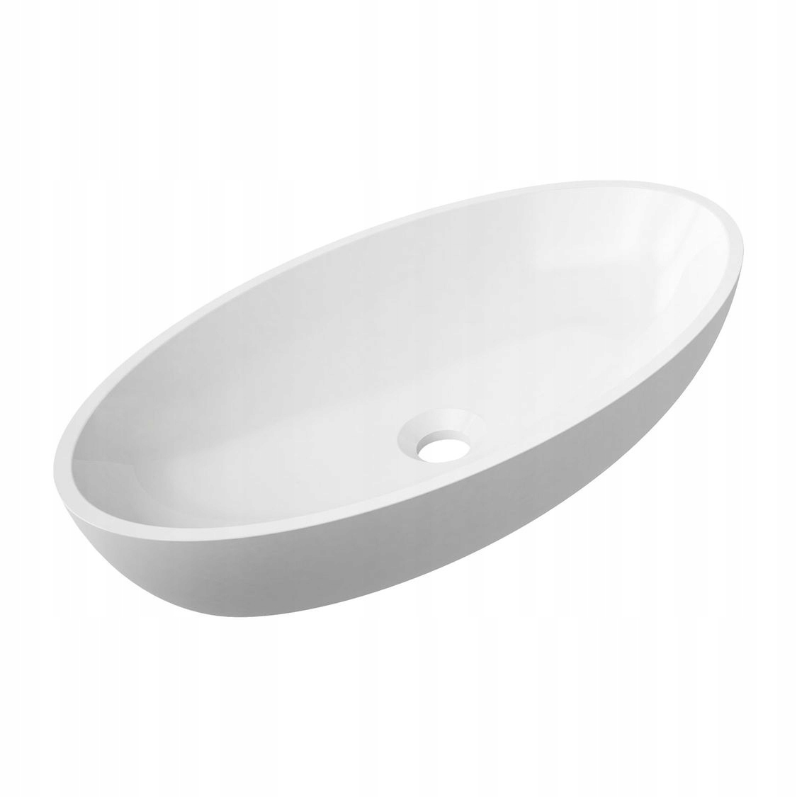 Biela oválna umývadlová doska Omnires M+ 60x35 cm Sienalunbp kompozit
