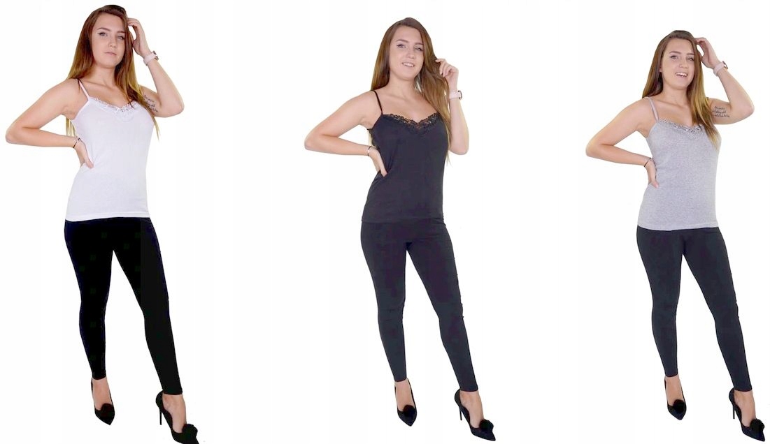 PODKOSZULEK T-SHIRT DAMSK szt.2 SZARY BAWEŁNA r3XL Dekolt okrągły