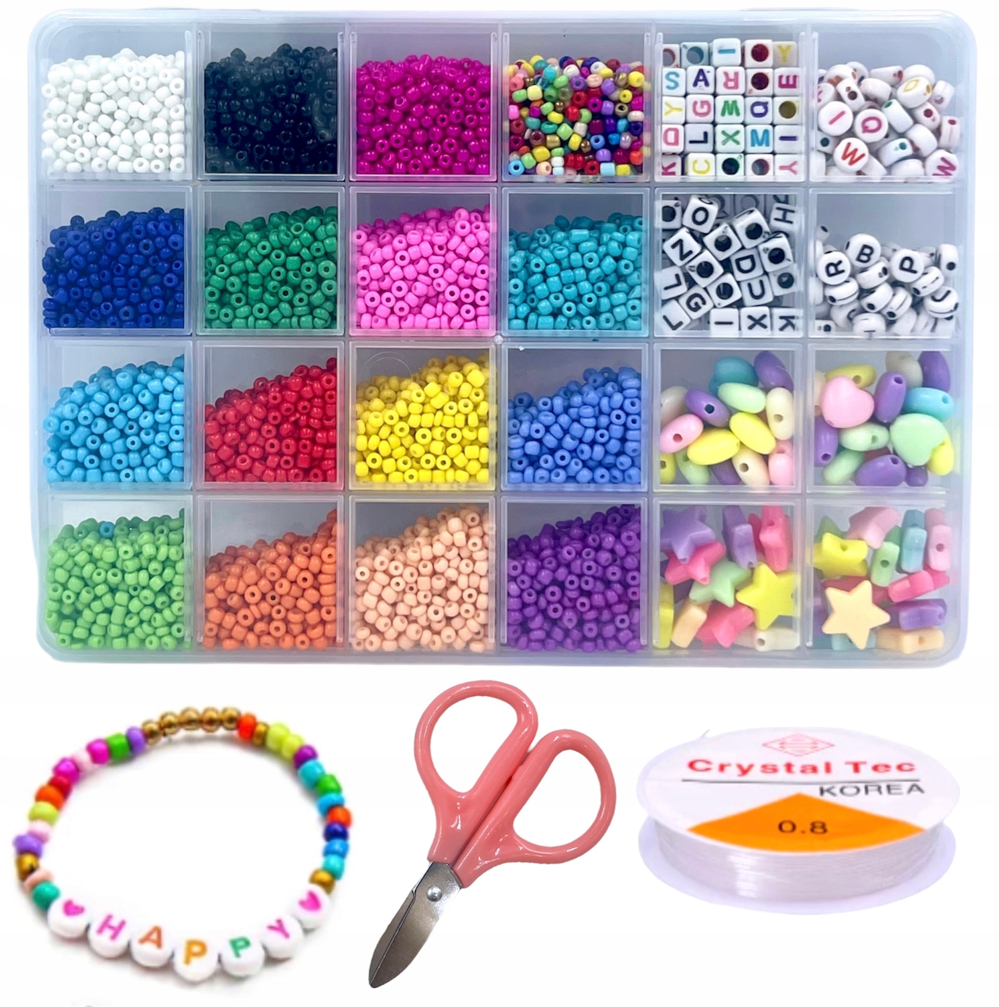 ZESTAW KORALIKÓW DO ROBIENIA BRANSOLETEK KORALIKI