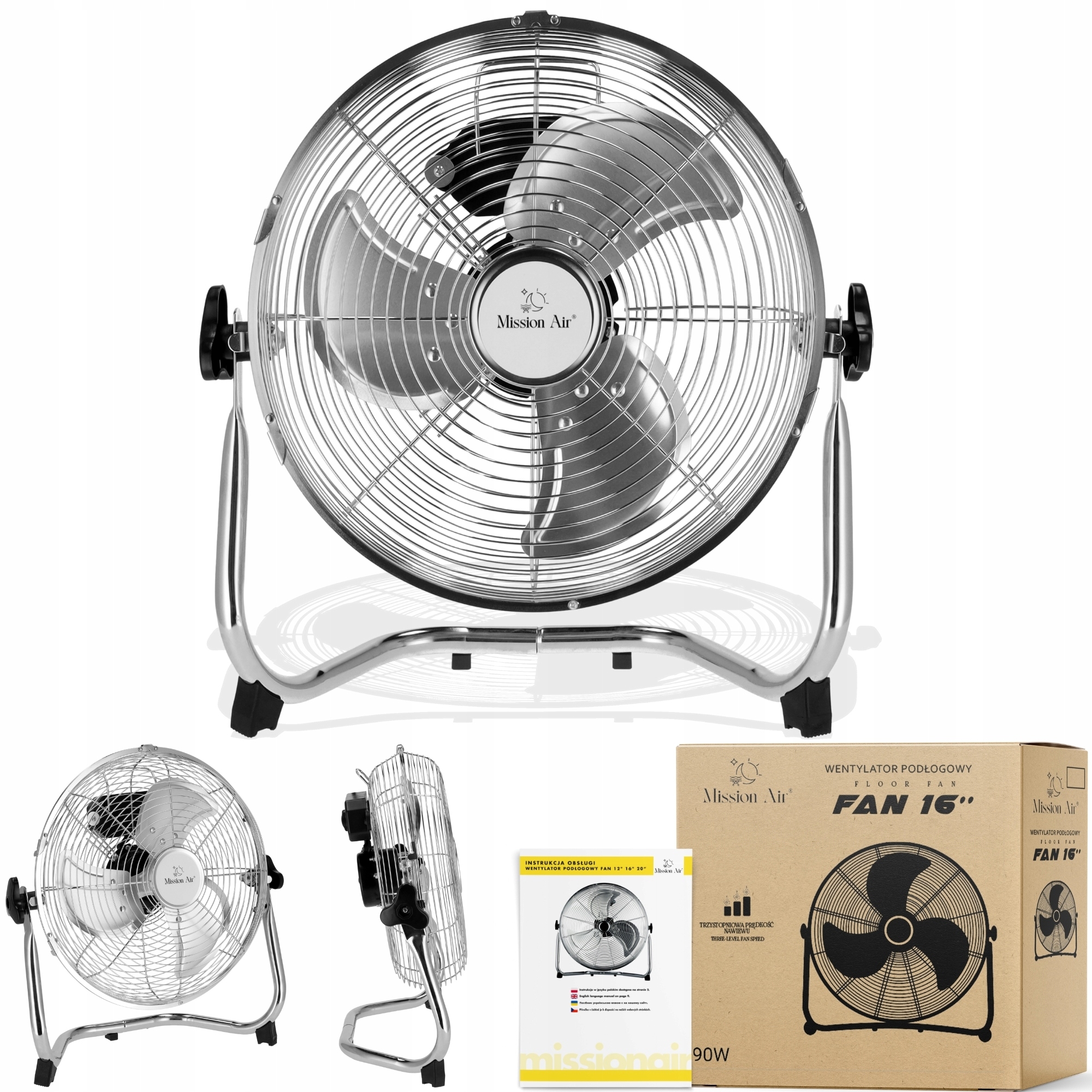 Podlahový Ventilátor velký cirkulátor Silný průmyslový větráček Fan 16" 40CM