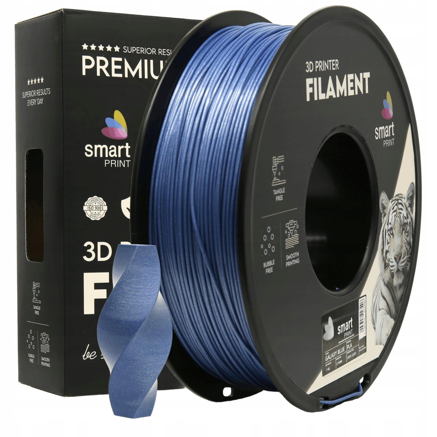 Filament Pla Galaxy Blue 1,75mm 1kg niebieski z brokatem Smart Print