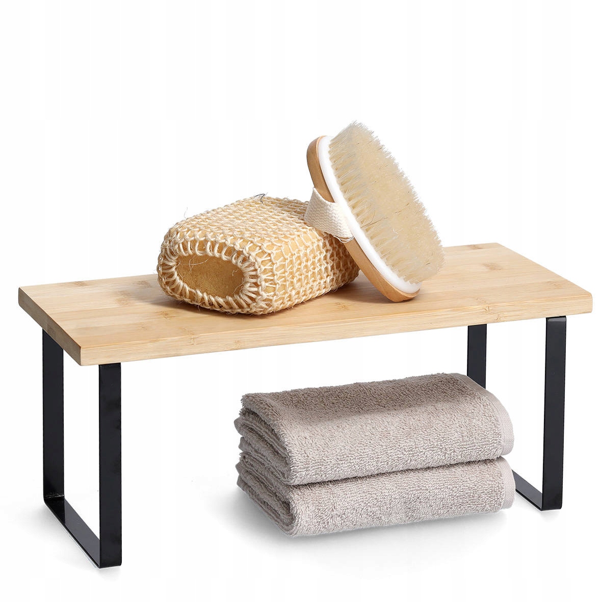 PÓŁKA KUCHENNA stojąca CZARNA loftowa 36cm ZELLER Materiał inny